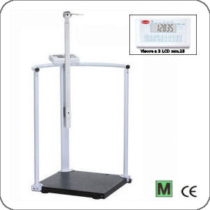 Bilancia pesapersone con corrimano e visore a display Bilancia pesapersone con corrimano per degenti
