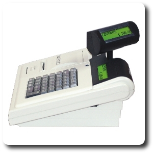 Misuratore fiscale Ditron 320 EJ con display a due righe retroilluminato e lettore di fidelity card Misuratore fiscale Ditron 320 EJ con display a due righe retroilluminato